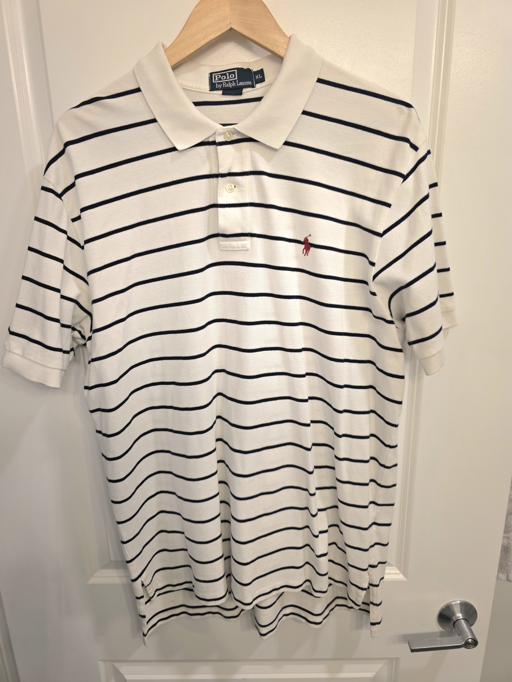 Polo Ralph Lauren Classic Fit Short Sleeve Navy & White Stripes Size XL